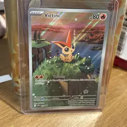 Pokemon TCG Victini SVP 208 Black Star Promo Illustration Rare Bolt White Flare - Image 3