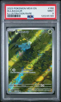 2023 POKEMON MEW EN-151 ILLUSTRATION RARE #166 BULBASAUR PSA 9 - Image 1