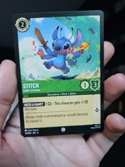 26/204 STITCH LITTLE TRICKSTER AZURITE SEA COMMON DISNEY LORCANA CARD - Image 1