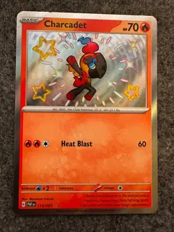 114/091 Charcadet | Shiny Rare Card | SV-04.5 Paldean Fates : Pokemon TCG - LP - Image 1
