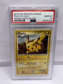 Pokemon Card Pikachu Pokemon World Portugese PSA 10 2010 Japanese - Image 1