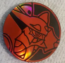 Volcanion Pokemon Coin Official Trading Card Game TCG Collector Coin Red - Image 1