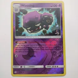 Pokemon Card Weezing 29/68 Sun & Moon Hidden Fates Reverse Holo Rare MINT - Image 1