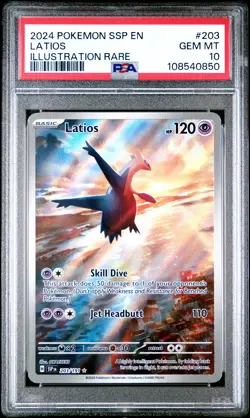 2024 POKEMON SSP EN-SURGING SPARKS ILLUSTRATION RARE #203 LATIOS PSA 10 - Image 1