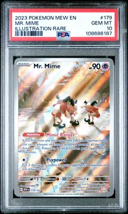 2023 POKEMON MEW EN-151 ILLUSTRATION RARE #179 MR. MIME PSA 10 - Image 1