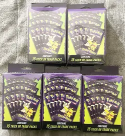 LOT OF 5 ~ POKEMON TRICK OR TRADE Booster Pack Boxes, 15 Packs per box - Image 1