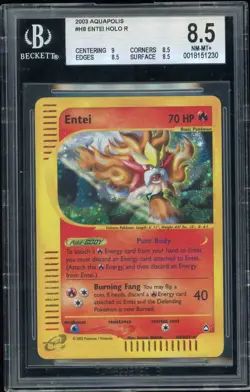Pokemon Entei Aquapolis Holo Rare #H8 BGS 8.5 *READ DESC* - Image 1