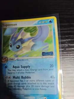 HP-MP Vaporeon 19/115 Reverse Holo Stamped Rare Pokemon Ex Unseen Forces 2005 - Image 5