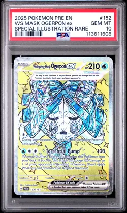 Wellspring Mask Ogerpon ex 152/131 PSA 10 - 2025 Pokemon Prismatic Evolutions - Image 1