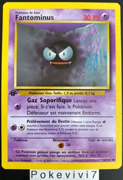 Carte Pokemon FANTOMINUS 50/102 Commune Set de Base EDITION 1 Wizards FR NEUF - Image 1