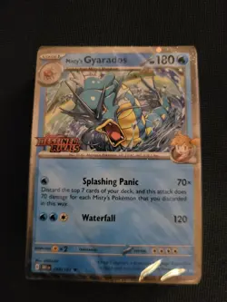 Destin Rivals Mistys Gyarodos Stamped Promo Pokemon Card Near Mint Condition TCG - Image 1