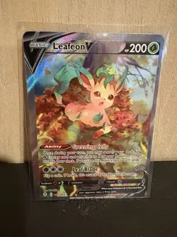 Pokemon TCG Leafeon v Alternate Full Art Holo Card 167/203 Evolving Skies (OC) - Image 1