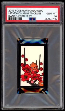2013 PSA 10 Hitmonchan Hitmonlee Kanto February Hanafuda Pokemon Card Japanese - Image 1