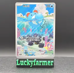 Pokemon Marill TCG Rare Holo Card 204/193 Sv02 Paldea Evolved Illustration - Image 1