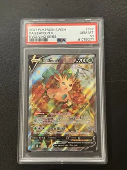 Leafeon V Alt Art PSA 10 Evolving Skies 167/203 Full Art Pokemon TCG Card - Image 1