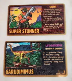 1996 Dino Hunt CCG TCG Lot Of 2 Cards Garudimimus And Super Stunner - Image 1