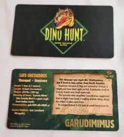 1996 Dino Hunt CCG TCG Lot Of 2 Cards Garudimimus And Super Stunner - Image 2