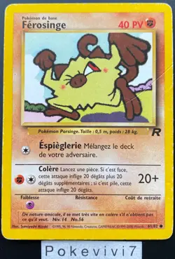 Carte Pokemon FEROSINGE 61/82 Commune TEAM ROCKET EDITION 2 Wizards FR OCCASION - Image 1