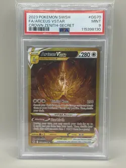 2023 POKEMON SWORD & SHIELD CROWN ZENITH SECRET FULL ART/ARCEUS VSTAR PSA 9 - Image 1