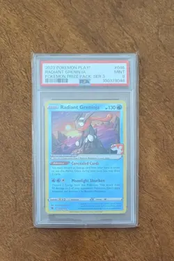 2023 POKEMON PLAY! POKEMON PRIZE PACK: SERIES 3 #046 RADIANT GRENINJA PSA 9 - Image 1