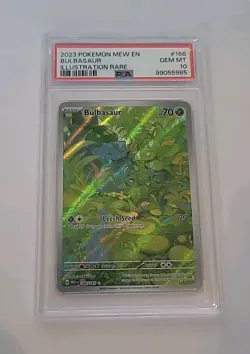 2023 POKEMON MEW EN-151 ILLUSTRATION RARE #166 BULBASAUR PSA 10 GEM MINT - Image 3