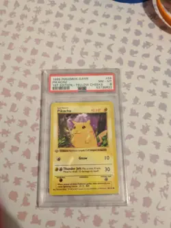 Pokemon Yellow Cheeks Pikachu #58 | PSA 8 NM - Mint | 1st Edition Base 1999 - Image 1