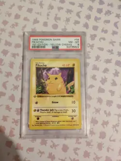 Pokemon Yellow Cheeks Pikachu #58 | PSA 8 NM - Mint | 1st Edition Base 1999 - Image 3