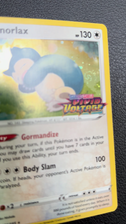 Snorlax 131/185 Holo Stamped Vivid Voltage Promo with Huge Swirl Pokemon TCG - Image 2