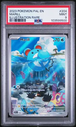 2023 POKEMON PAL EN-PALDEA EVOLVED ILLUSTRATION RARE #204 MARILL PSA 9 - Image 1