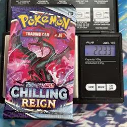 Heavy 22.33g Pokemon Sealed Sword & Shield Chilling Reign Booster Pack - Image 1