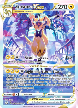 Pokemon TCG Zeraora VSTAR GG43/GG70 Crown Zenith Full Art Ultra Rare Holo - Image 1