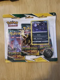 Pokemon Sword & Shield Evolving Skies 3 Pack Blister Umbreon Holo Sealed - Image 1
