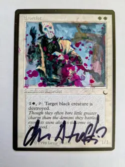 MTG ALTERED Exorcist FROM THE DARK BY THE ORIGINAL ARTIST DREW TUCKER WITH COA 1 - Image 1