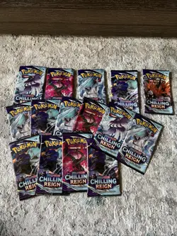 Pokemon SS Chilling Reign Booster Pack Full Art Set - 15 Empty Packs - Image 1