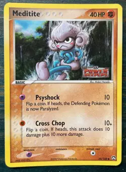 Pokemon TCG | Meditite 55/108 | EX Power Keepers | Holo Stamped | LP - Image 1
