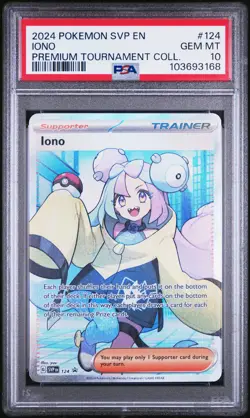 2024 POKEMON SVP EN-SV BLACK STAR PROMO IONO PREMIUM TOURNAMENT COLL IONO PSA 10 - Image 1