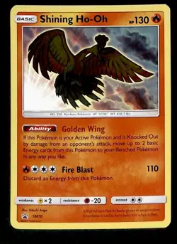 Shining Ho-OH Black Star Promo SM70 NM Pokemon Card - Image 1
