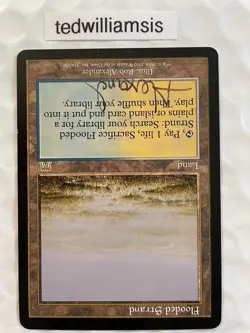 Flooded Strand MtG Onslaught Signed Autographed Rob Alexander - Image 4