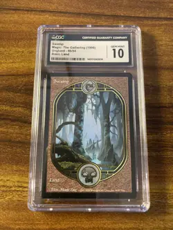 MTG✨SWAMP (Full Art)✨Unglued CGC 10 GEM MINT Land 1998 Mark Zug Art LOW POP ! - Image 5