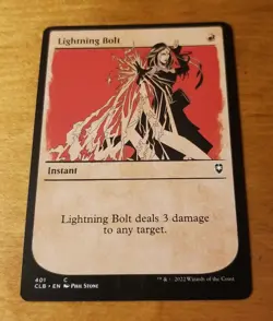 MTG 1x Lightning Bolt Showcase, NM, Commander Legends: Battle for Baldur's Gate - Image 1