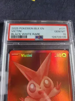 Pokemon 2025 Victini 171/086 Black White Rare Black Bolt GEM MINT PSA 10 - Image 2