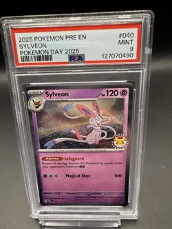 Pokemon Sylveon 040/108 Pokemon Day 2025 Evolutions PSA 9 - Image 1