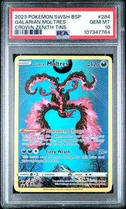 2023 POKEMON SWSH BLACK STAR PROMO CROWN ZENITH TINS GALARIAN MOLTRES PSA 10 - Image 1