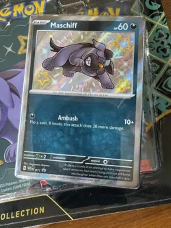 Pokemon TCG Paldean Fates 3 Pack Blister Tech Sticker Maschiff - Image 3