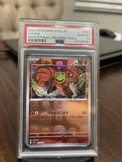 2023 Pokemon SV2a Japanese #037 Vulpix Master Ball Reverse Holo PSA 10 GEM MINT - Image 1