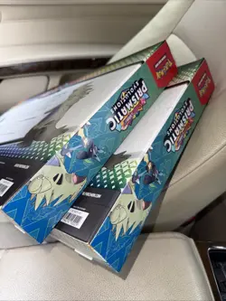 2 x Pokemon Prismatic Evolutions Lucario/Tyranitar EX Premium Collection SEALED - Image 4