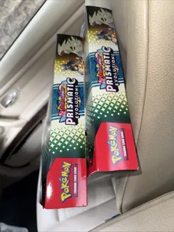 2 x Pokemon Prismatic Evolutions Lucario/Tyranitar EX Premium Collection SEALED - Image 5