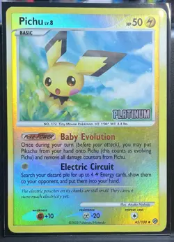 Pokemon Pichu 45/100 Platinum Stamped Reverse Holo Uncommon - Image 2