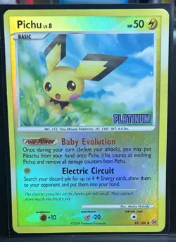 Pokemon Pichu 45/100 Platinum Stamped Reverse Holo Uncommon - Image 3