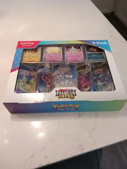 Pokemon Scarlet And Violet Paldean Fates 5 pack Mini Tins 4 Promos - NEW SEALED - Image 1